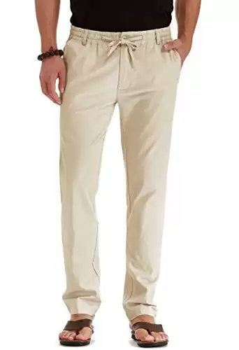 Sailwind Men's Drawstring Linen Pants Casual Summer Beach Loose Trousers (available in different sizes/colors)