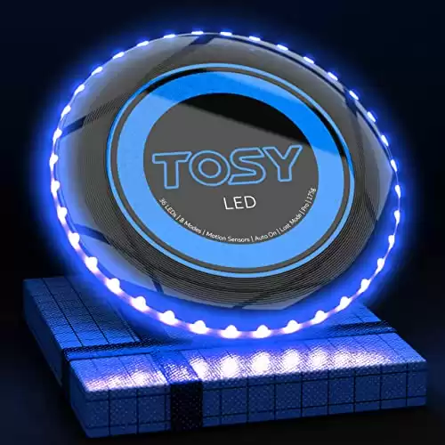 TOSY Flying Disc - 16 Million Color RGB or 36 or 360 LEDs, Extremely Bright, Smart Modes, Auto Light Up, Rechargeable, Birthday Gift, Easter Basket Stuffers for Men/Boys/Teens/Kids, 175g Frisbee