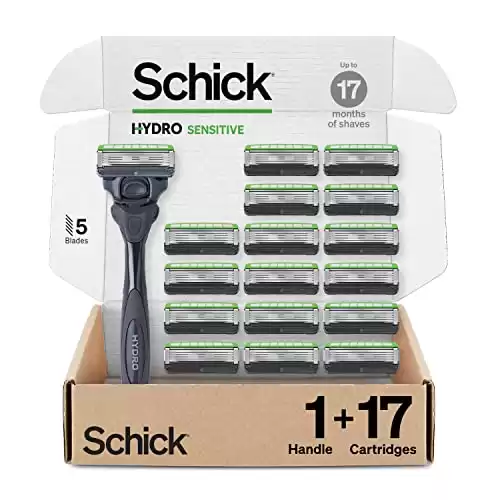 Schick Hydro Sensitive Razor for Men Razor for Men Sensitive Skin with 17 Razor Blades