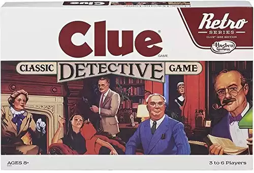 Hasbro Gaming Retro Series Clue 1986 Edition Board Game, Classic Mystery Games for Kids, Family Board Games for 3-6 Players, Family Games, Ages 8+