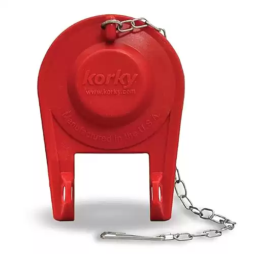 Korky 100BP Ultra High Performance Flapper Fits Most Toilets - Long Lasting Rubber - Easy to Install - Made in USA, Small, Red