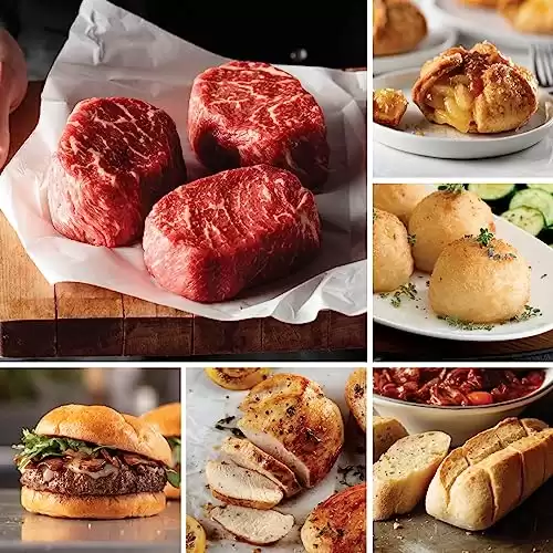 Omaha Steaks Premier Ribeye Steakhouse Gift Bundle (4x Butcher's Cut Ribeyes, 4x PureGround Delmonico Ribeye Burgers, 4x Air-Chilled Steakhouse Chicken Breasts, 4x Individual Baguettes with Garli...