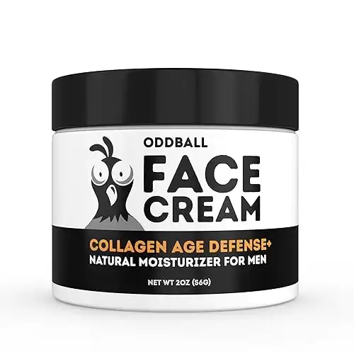 ODD BALL Natural Face Cream For Men | Collagen Wrinkle Defense With Vitamin C | Daily Anti-Aging Face Moisturizer For Men | Organic Skin Care For Men | Made in the USA | 2oz