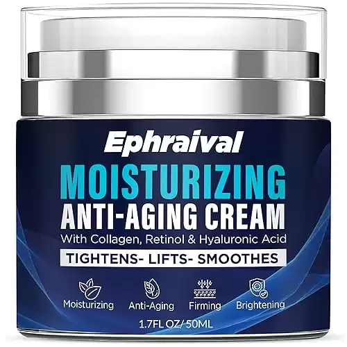 Face Moisturizer Cream with Retinol Anti-Aging: Men's Face Firming Cream with Collagen - Anti Wrinkle Facial Moisturizer Cream - Hyaluronic Acid for Mens Dry Skin Day & Night 1.7 Fl Oz