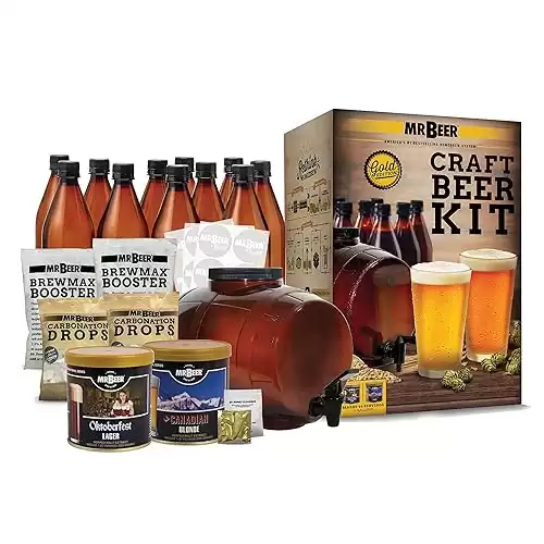 Mr. Beer - Craft Beer Making Kit 4 Gallon Complete DIY Home Brew Set Everything Included, Bottles, Refills Brew in 30 Minutes