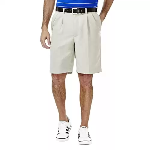 Haggar Men's Cool 18 Pleat Front Expandable Waist Short, String (Available in different sizes/colors)