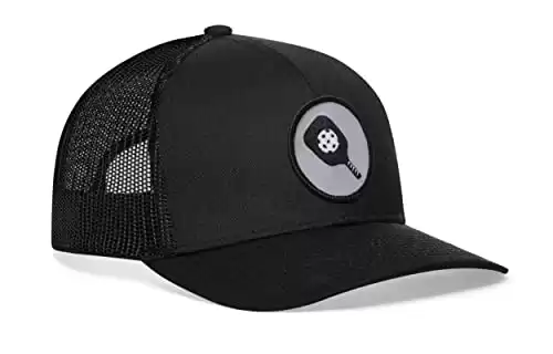 HAKA Pickleball Hat Pickleball Paddle Trucker Hat for Men & Women, Adjustable Baseball Cap, Mesh Snapback, Outdoor Golf Hat - Black