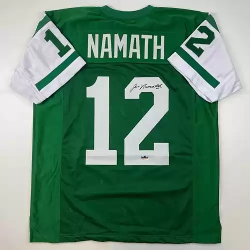 Facsimile Autographed Joe Namath New York Green Reprint Laser Auto Football Jersey Size Men's XL