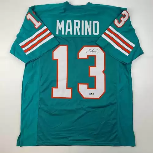 Facsimile Autographed Dan Marino Miami Teal Reprint Laser Auto Football Jersey Size Men's XL