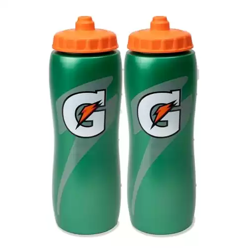 Gatorade 32 Oz Squeeze Water Sports Bottle - Pack of 2 - New Easy Grip Design