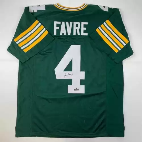 Facsimile Autographed Brett Favre Green Bay Green Reprint Laser Auto Football Jersey Size Men's XL