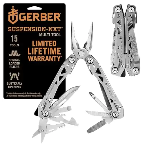 Gerber Gear Suspension-NXT 15-in-1 Multi-Tool Pocket Knife Set - EDC Gear and Equipment Multi-Tool with Pocket Clip - Stainless Steel