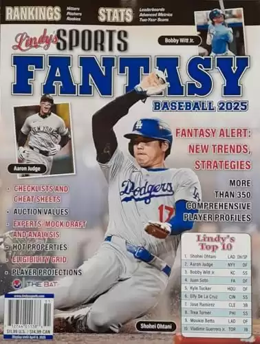 Lindy'S Sports Fantasy Baseball 2025 Magazine Volume 2025 Aaron Judge Checklists And Cheat Sheets