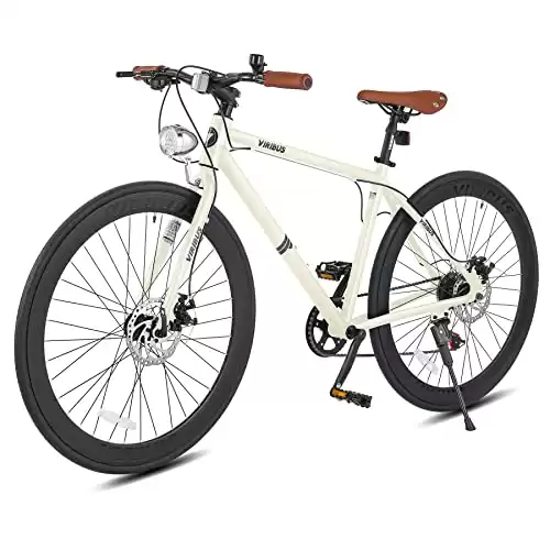 Viribus Hybrid Bike, 28 inch Adult Bike, Womens Mens Hybrid Bike with Lightweight Aluminum Frame, 700C Bicycle with 7 Speed Shimano Derailleur, Road Bike, City Bike, Adult Bicycle, Vintage (Available ...